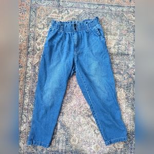 Women's High Rise Paperbag Elastic Waistband Jeans - Size 10
